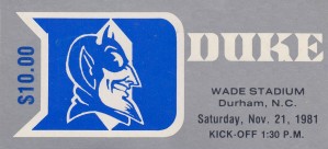 Duke University College Football Ticket Art Poster Metal Print